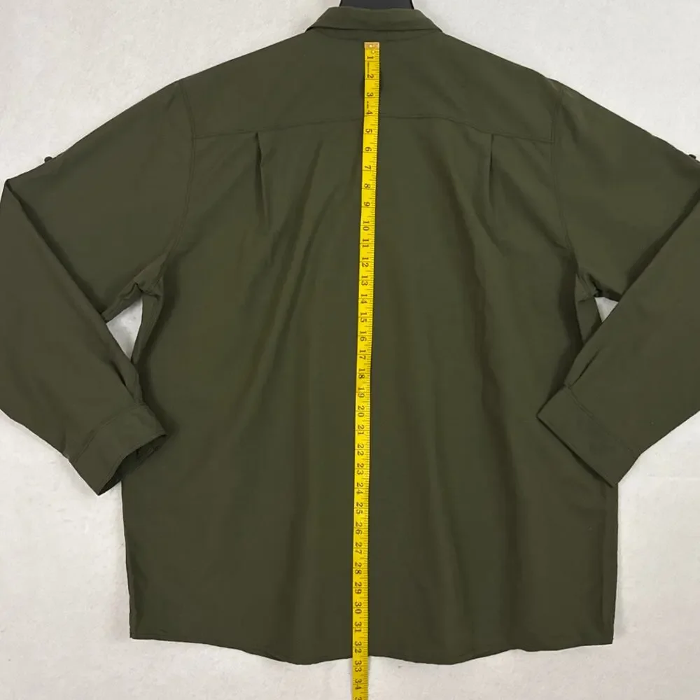 The North Face Shirt Mens XXL Green Paramount Woven Long Sleeve UPF 50 NWT